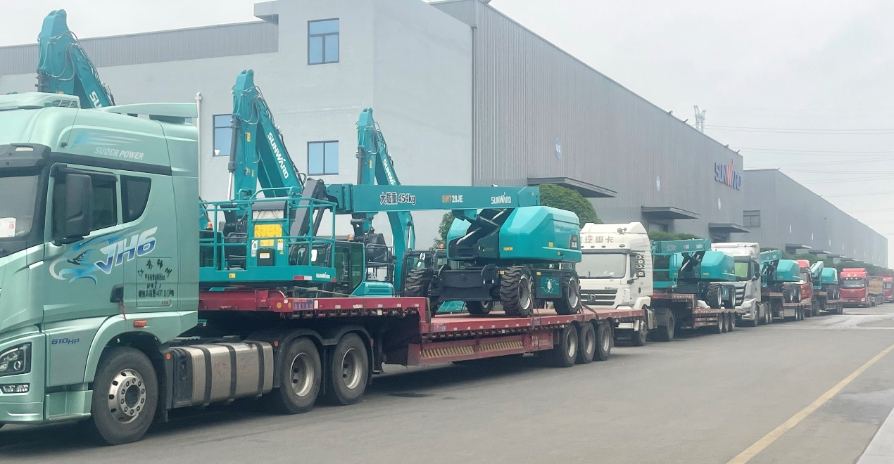 共启合作新纪元！山河智能SWT28JE电动直臂高空作业平台批量发货华东市场